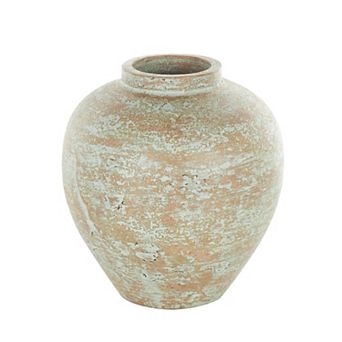 Stella & Eve Antique Style Textured Patina Ceramic Vase Table Decor