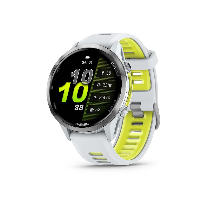 Garmin Forerunner 970 GPS Smartwatch with Titanium Case & Silicone Band, White