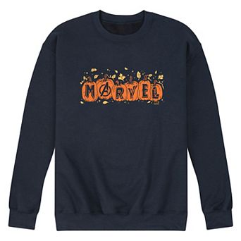 Men's Marvel Logo Pumpkins & Leaves Crew Fleece Sweatshirt