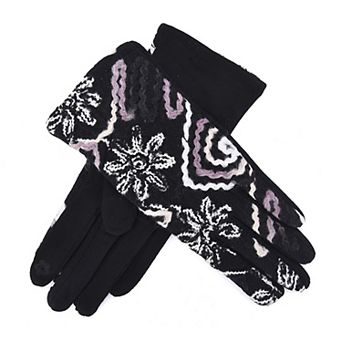 Women's Mellow World Embroidered Yarn Swirls Gloves