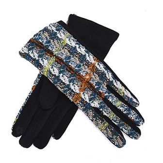 Women's Mellow World Tweed Plaid Touchscreen Gloves