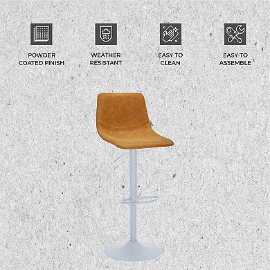 Tilbury - Bar stool - White Base with Charcoal Black Seat Set of 2