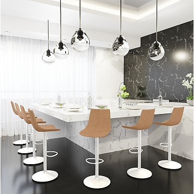 Tilbury - Bar stool - White Base with Charcoal Black Seat Set of 2