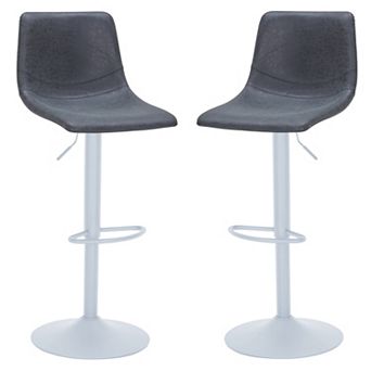 Tilbury - Bar stool - White Base with Charcoal Black Seat Set of 2