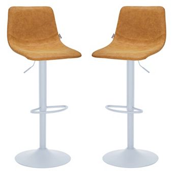 Tilbury - Bar stool - White Base with Charcoal Black Seat Set of 2
