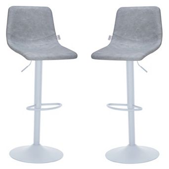 Tilbury - Bar stool - White Base with Charcoal Black Seat Set of 2