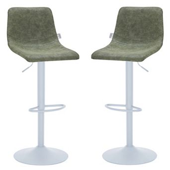 Tilbury - Bar stool - White Base with Charcoal Black Seat Set of 2