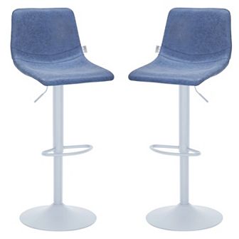 Tilbury - Bar stool - White Base with Charcoal Black Seat Set of 2