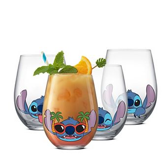 JoyJolt Disney’s Stitch Silly Sips Stemless Drinking Glasses Set of 4