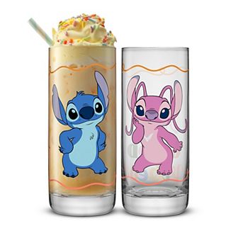 JoyJolt Disney’s Stitch Good Times Tall Drinking Glasses 2 pc Set