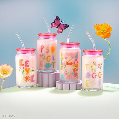 JoyJolt Disney’s Winnie the Pooh & Friends Flower Power Tumbler Glasses 4-pc. Set