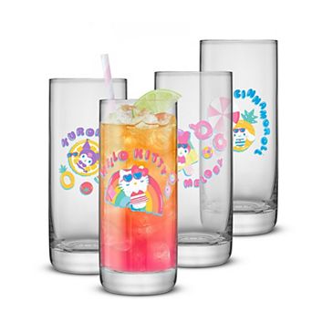 JoyJolt Hello Kitty & Friends 4 pc Tall Drinking Glass Set