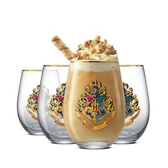 JoyJolt Harry Potter Hogwarts Heritage Stemless Drinking Glasses Set of 4