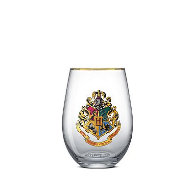 JoyJolt Harry Potter Hogwarts Heritage Stemless Drinking Glasses Set of 4