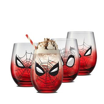 JoyJolt Marvel Spider-Man Spidey Sense Stemless Drinking Glasses Set of 4