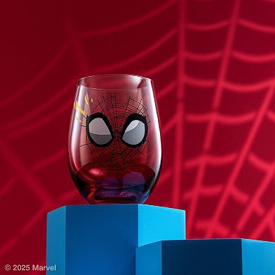 JoyJolt Marvel Spider-Man Spidey Sense Stemless Drinking Glasses Set of 4