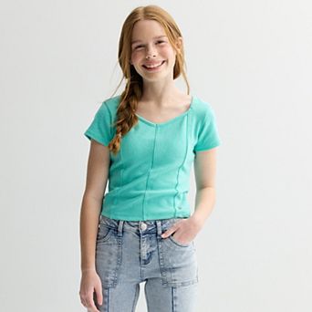 Girls 7-16 Limited Too Front Seam Short Sleeve Tee