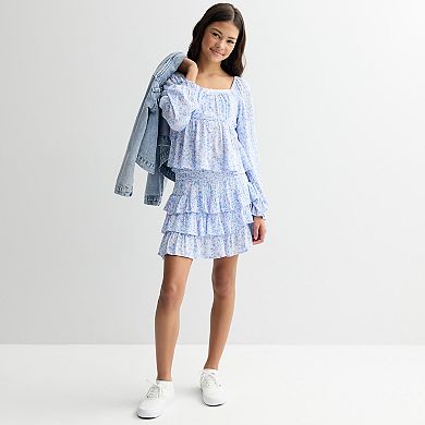 Girls 7-16 Limited Too Smocked Tiered Skirt