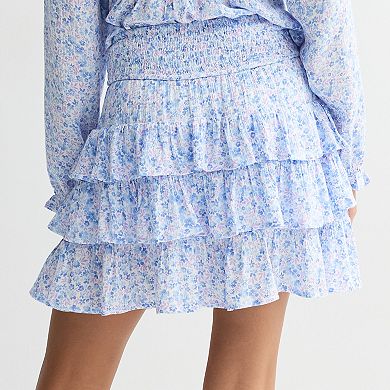 Girls 7-16 Limited Too Smocked Tiered Skirt
