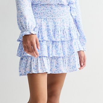 Girls 7-16 Limited Too Smocked Tiered Skirt