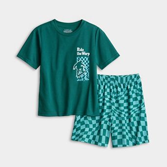 Boys 4-16 Cuddl Duds® Short Sleeve Pajama Top & Pajama Bottoms Set