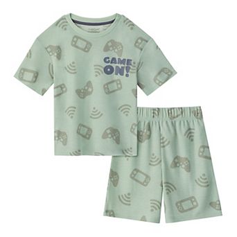 Boys 4-16 Cuddl Duds® Waffle 2 pc Pajama Top & Pajama Bottoms Set