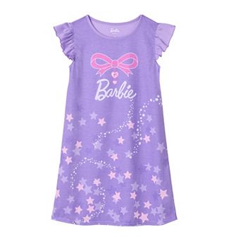 Girls 4-10 Barbie® Short Sleeve Heart Bow Gown