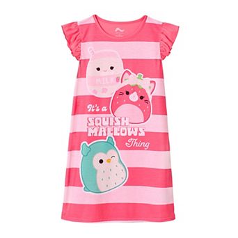 Girls 6-12 Squishmallows Striped Short Sleeve Gown