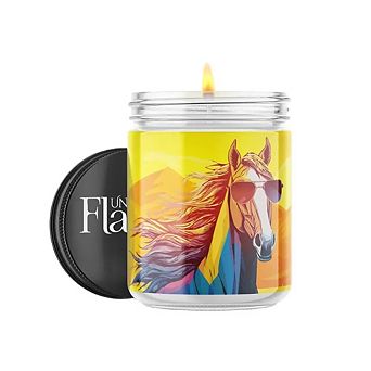 Horse with Shades 16-oz Candle Jar - Mahogany Teakwood