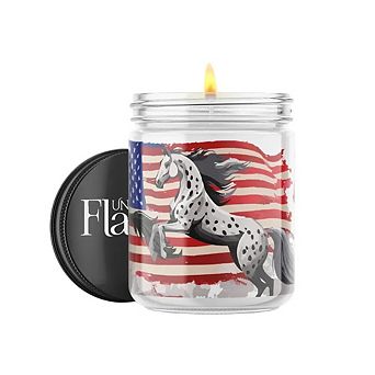 Patriotic Horse 16-oz Candle Jar - Black Ice