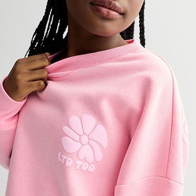 Girls 7-16 Limited Too Oversized Graphic Fleece Crew Pullover