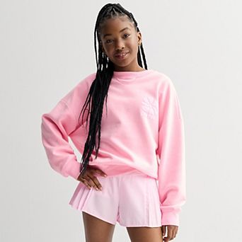 Girls 7-16 Limited Too Oversized Graphic Fleece Crew Pullover