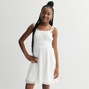 Girls 7-16 Limited Too Eyelet Smocked Peasant Dress