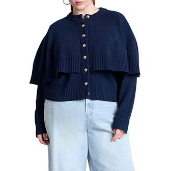 ELOQUII Women's Plus Size Cape Sweater