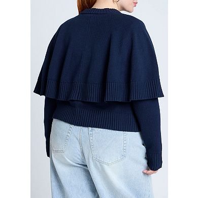 ELOQUII Women's Plus Size Cape Sweater