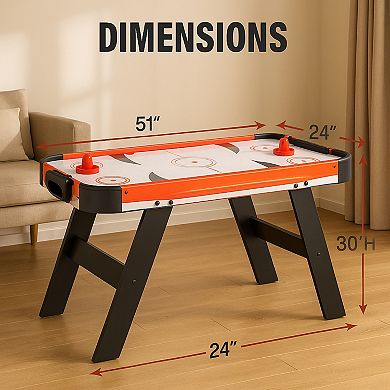 Air Hockey Table for Kids & Adults - Indoor Game Table with Powerful Airflow, Pushers & Pucks