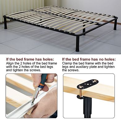 2Pcs Adjustable Height Bed Frame Center Support Legs, Metal Bed Legs, T-shape Furniture Leg