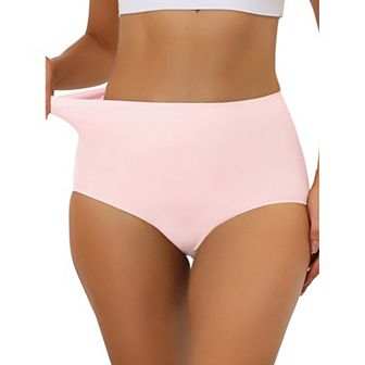 Women's Elastic High-Waisted Seamless Brief Breathable No-Show Hipster Underwear