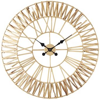 Stella & Eve Round Decorative Wall Clock with Weaving Design