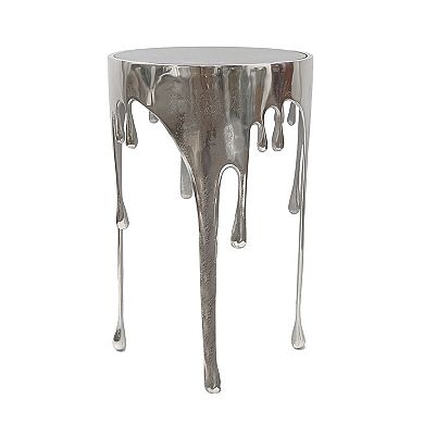 Capri Side End Table, Round Glass Top, Melting Drip Design