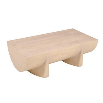 Wilhelm Coffee Table, 48" Log Design, Natural Mango Wood Hand Crafted