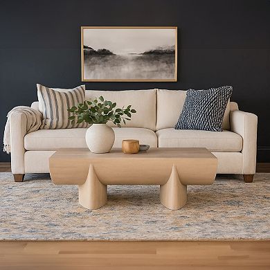 Wilhelm Coffee Table, 48" Log Design, Natural Mango Wood Hand Crafted