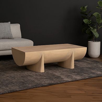 Wilhelm Coffee Table, 48" Log Design, Natural Mango Wood Hand Crafted