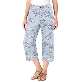 Woman Within Plus Size Stretch Denim Five-Pocket Capri Jeans