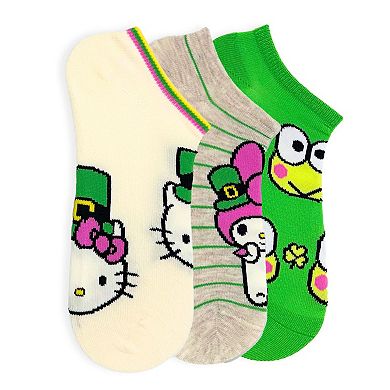 Women's Hello Kitty & Friends St. Patrick's Day 3-Pair No-Show Socks