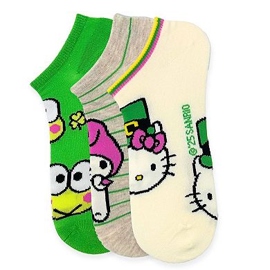 Women's Hello Kitty & Friends St. Patrick's Day 3-Pair No-Show Socks