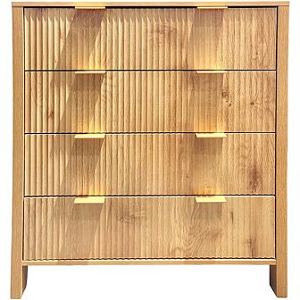 Dressers Chest of Drawers, MDF Board Chest of Four Drawers - Stylish Wavy Style, Large Storage Space