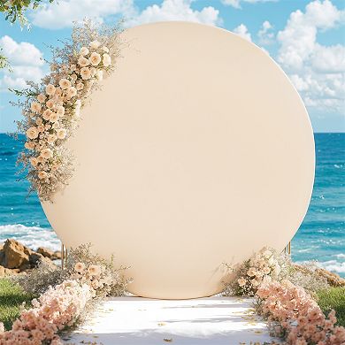 Round Arch Backdrop Cover For 7.2ft Circle Arch Stand, Wrinkle Resistant Circle Arch Backdrop Cover