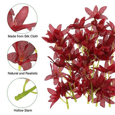 7 Inch Artificial Orchid Flower, 12 Pcs Simulation Flower Cylinder Vase Fillers for Home Decoration