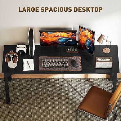 HOMCOM 71inch Computer Desk, Study Desk with Metal Legs